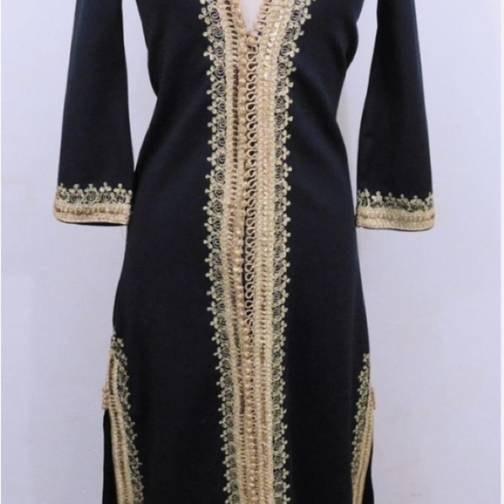 Vintage 70s Embroidered Moroccan Dress
